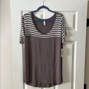 Striped Brown and White Top